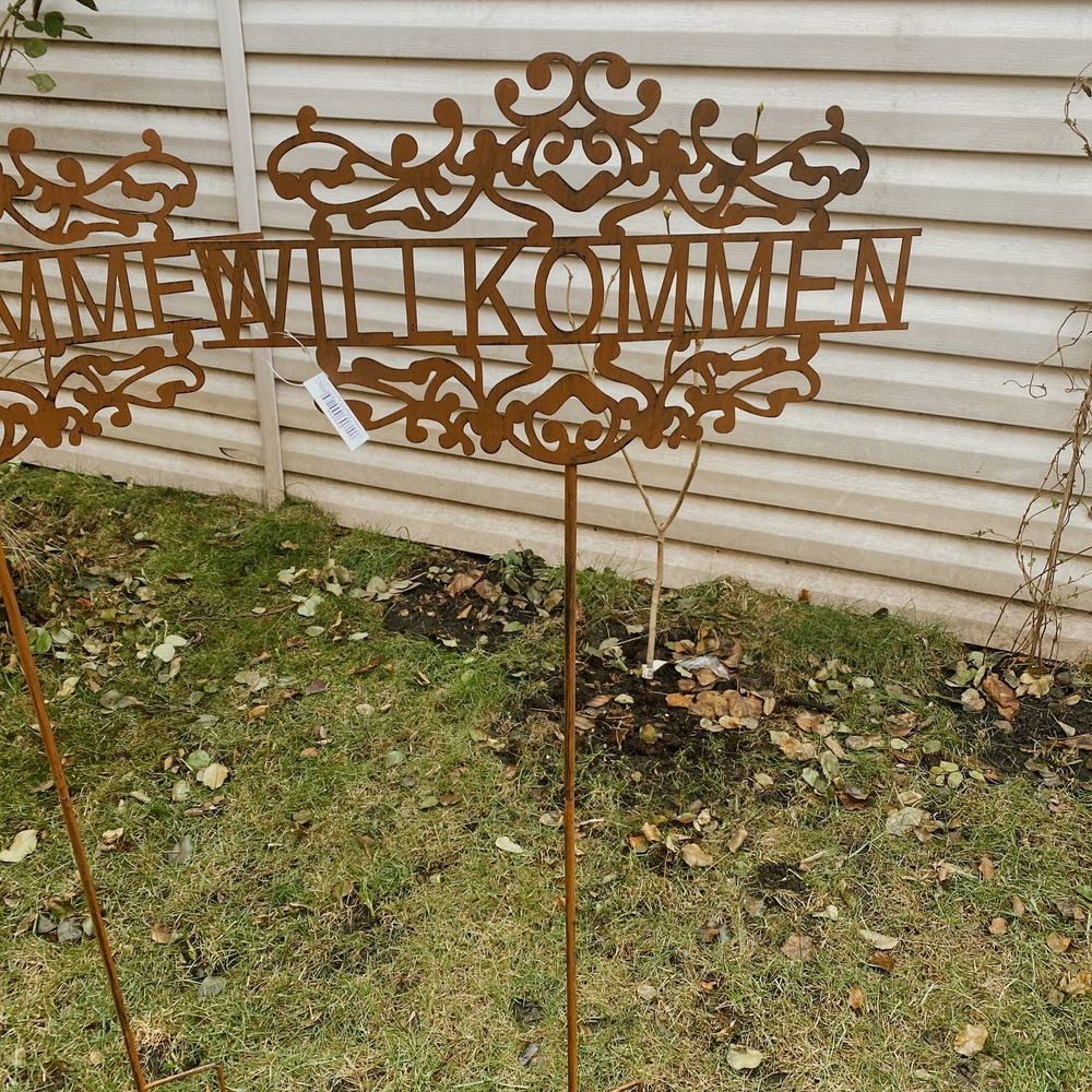 Фото Садовый декор Exner Willkommen на штекере 46x0,1x106см Германія