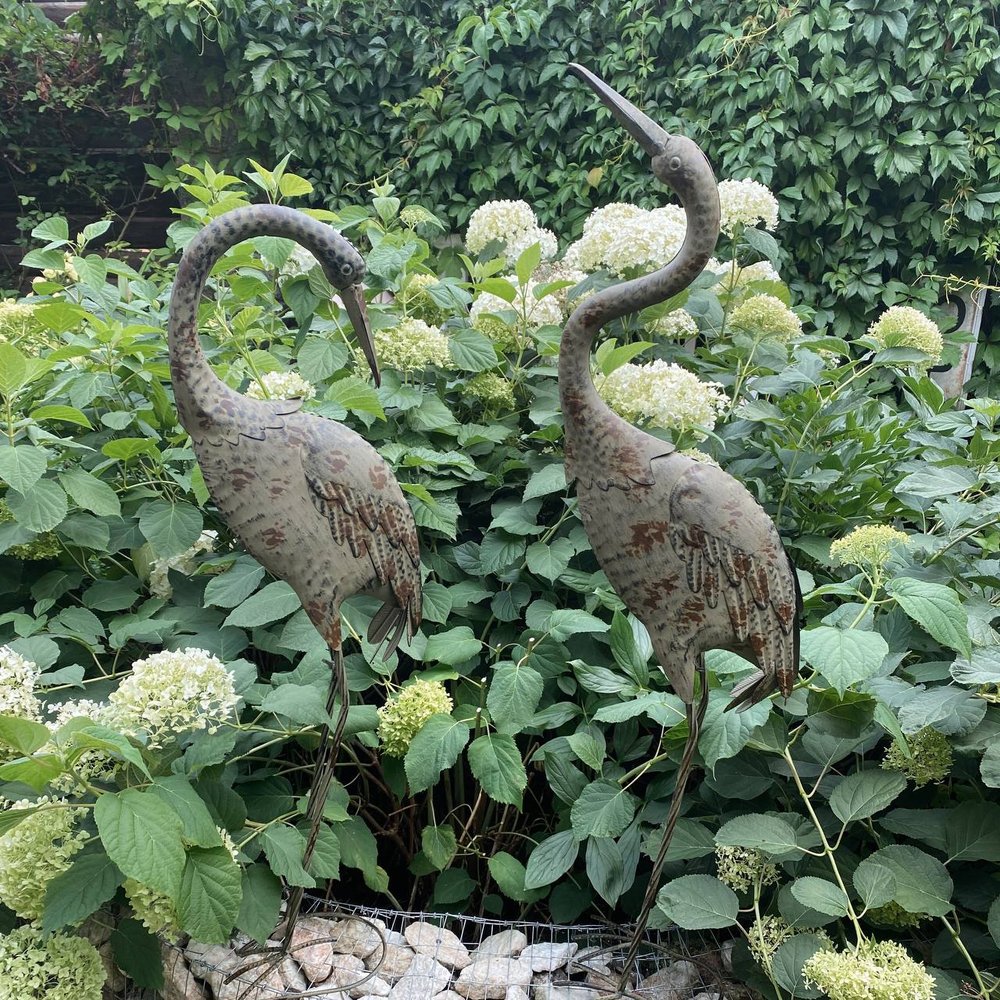 Фото Набір з 2 садових фігурок Campo Журавель19x17xH87cm / 28x17xH100cm Німеччина