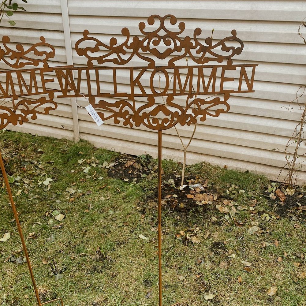 Фото Садовый декор Exner Willkommen на штекере 46x0,1x106см Германія