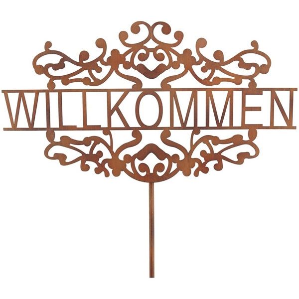 Фото Садовий декор Exner Willkommen на штекері 46x0,1x106см Німеччина