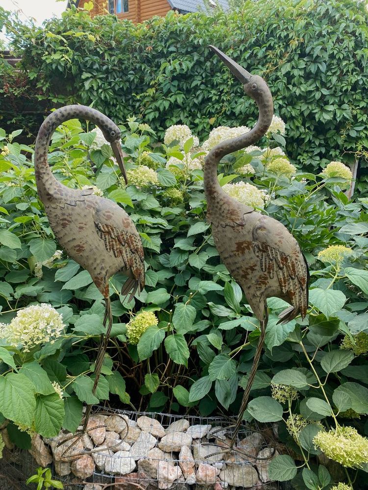Фото Набір з 2 садових фігурок Campo Журавель19x17xH87cm / 28x17xH100cm Німеччина