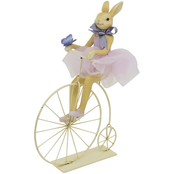 Фото Декоративна фігурка Exner Пасхальний кролик на велосипеді 29,8x8,8x32,8 cm Німеччина