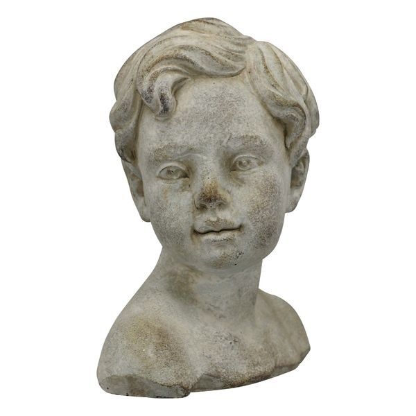 Фото Декоративна фігурка з бетону Exner Хлопчик 16 * 12 * 20 см Німеччина