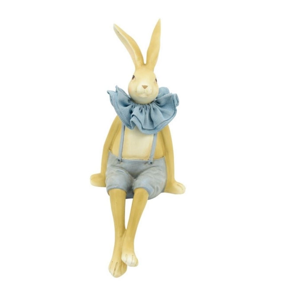 Фото Декоративна фігурка Exner Пасхальний кролик у блакитному 15,4x12x30,2 cm Німеччина