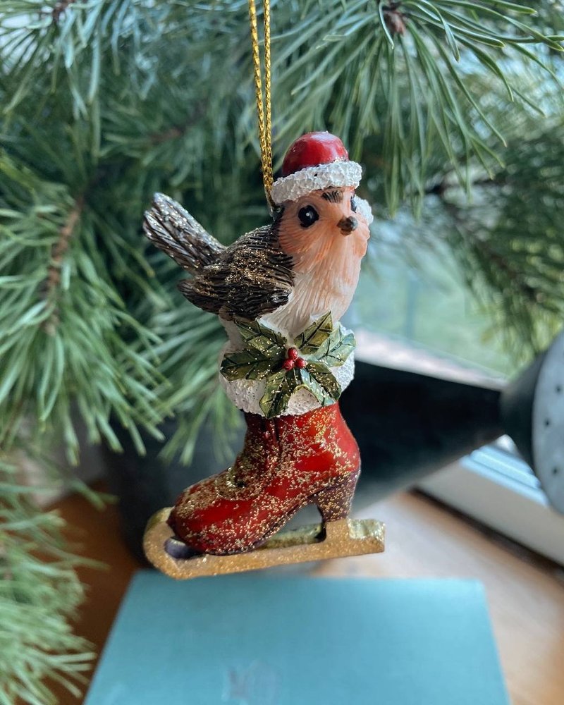 Фото Новогодняя игрушка на елку Clayre&Eef Птичка 5x2x8 cm Нидерланды