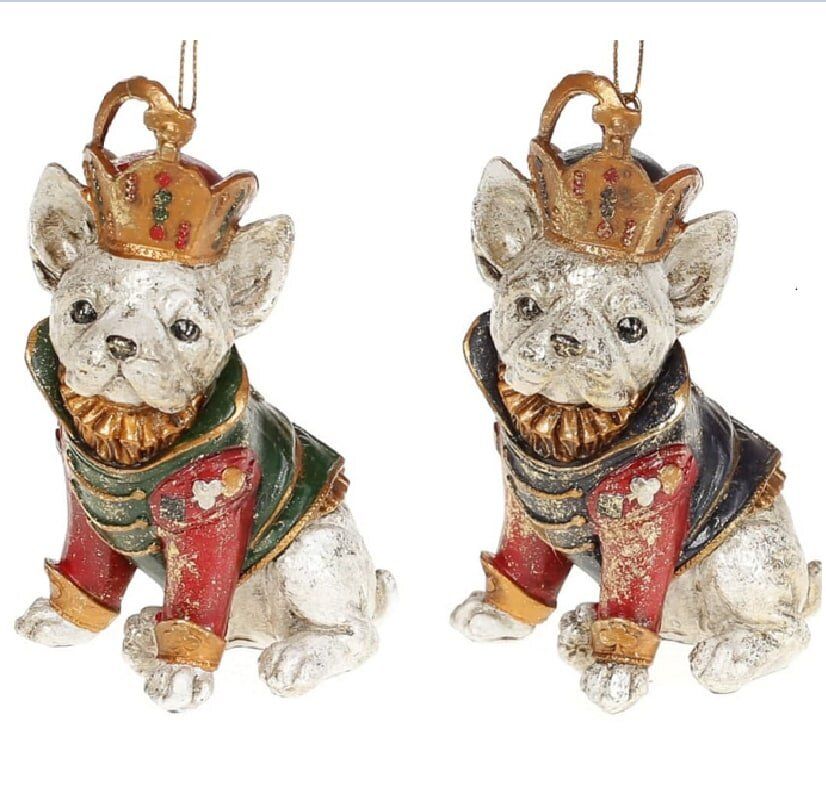 Фото  Набір Декоративна підвісна фігурка Собака з короною, 12 см (419-238)