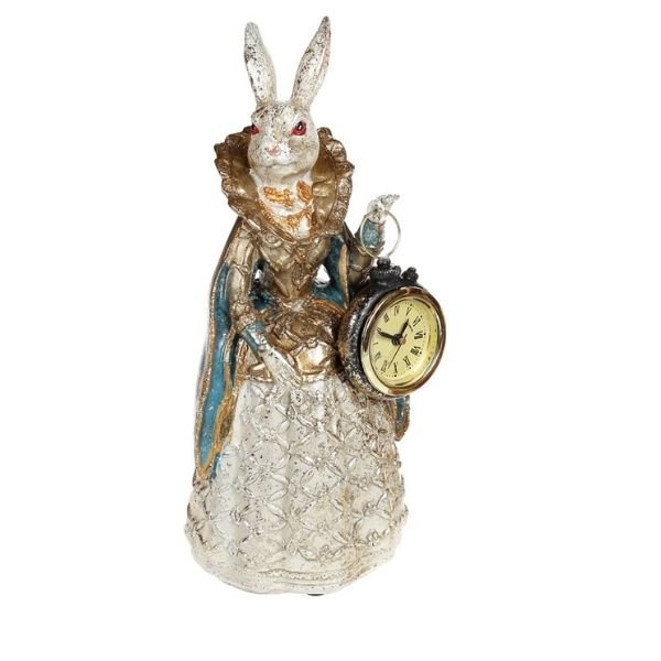 Фото Декоративная фигурка с часами дама-кролик 24.5 см