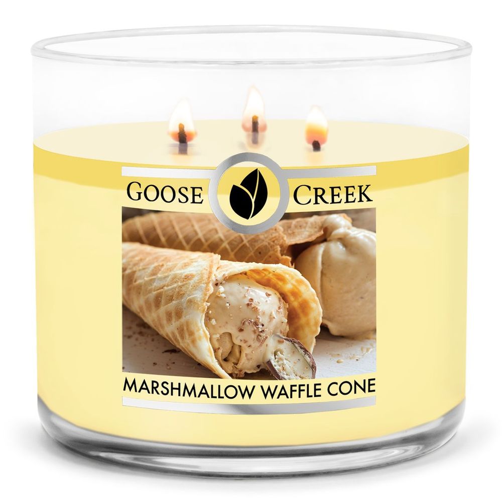 Фото Ароматическая соевая трехфитильная свечка Goose Creek Marshmallow Waffle Cone 35+ часов