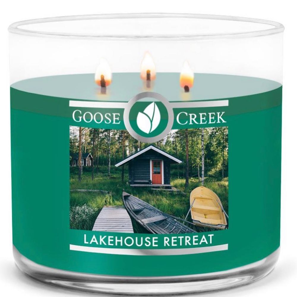Фото Ароматическая соевая трехфитильная свечка Goose Creek Lakehouse Retreat  35+ часов