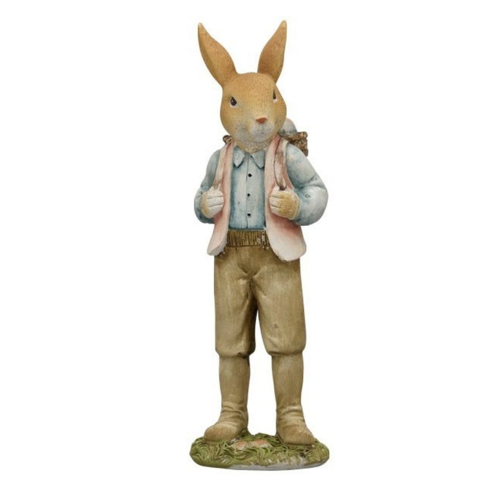 Фото Декоративна фігурка Exner Пасхальний кролик хлопчик 8,5x9x26,5 cm Німеччина