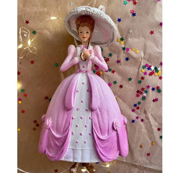 Фото Новогодняя игрушка на елку Леди с зонтиком 8*10,5*19 см  Голландия