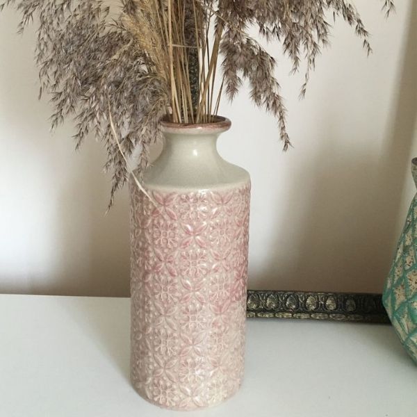 Фото Высокая ваза с узким горлом для цветов Clayre&Eef Ø 13*30 cm