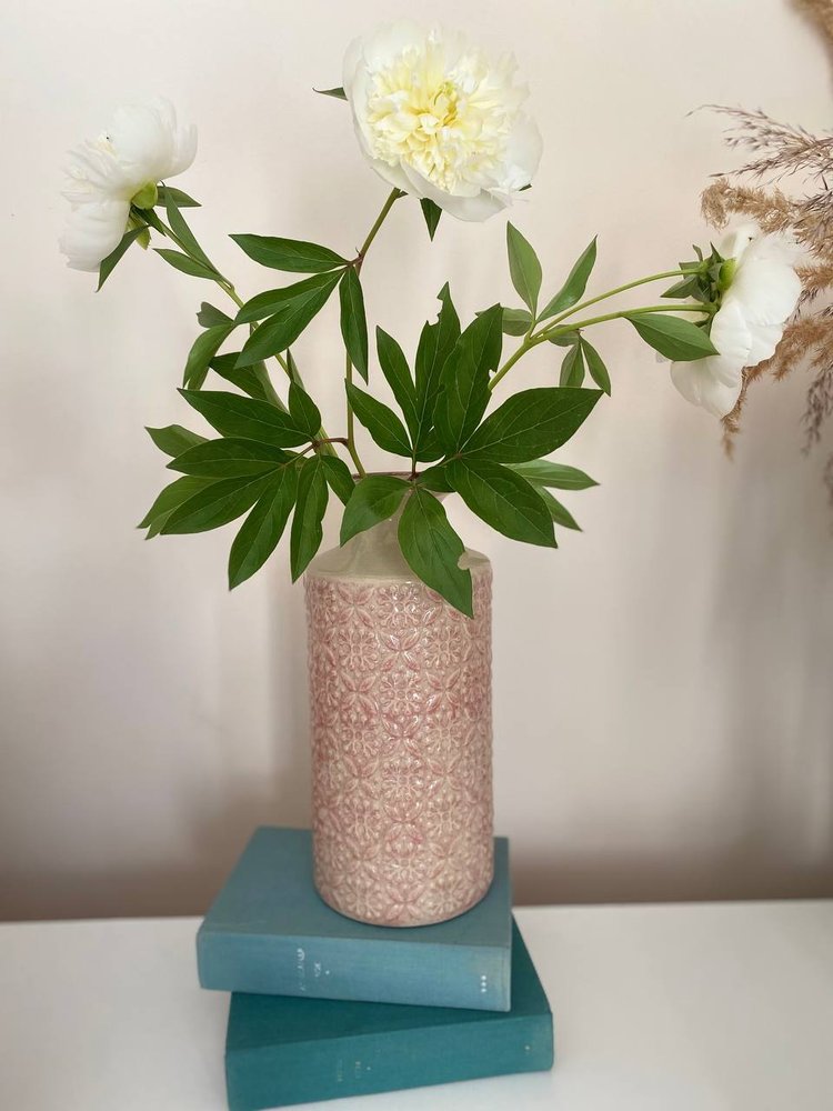 Фото Висока ваза для квітів з вузьким горлом Clayre&Eef Ø 13*30 cm