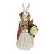 Декоративна фігурка з годинником дама-кролик 24.5 см червона