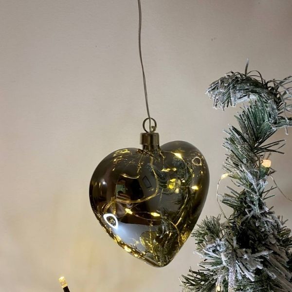 Фото Новогодняя игрушка на елку с подсветкой Exner Сердце 11,5x5x13 cm Германия