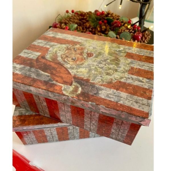 Фото Жестяная коробка для подарков на Новый год Exner AntiQue 16x21x6,5 cm