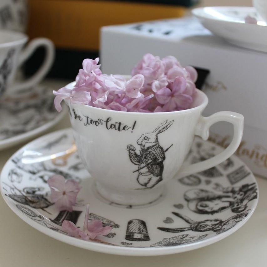 Фото Кавова чашка з блюдцем в подарунковій упаковці Kitchen Craft  Alice In Wonderland