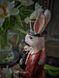 Декоративна статуетка Кролик з палицею з годинником 38.5 см