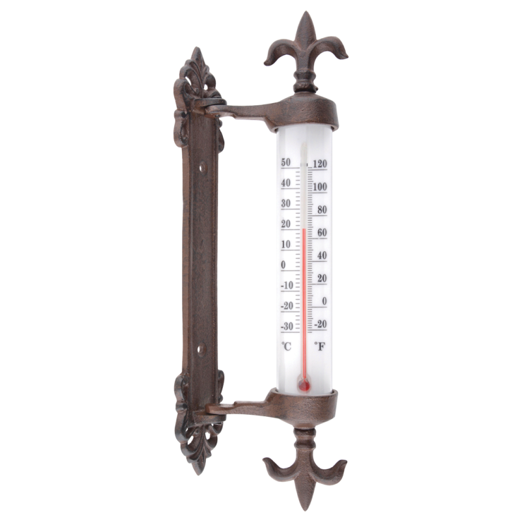Фото Вуличний термометр на вікно Esschert Design 5.5x9.4xH29.5 cм