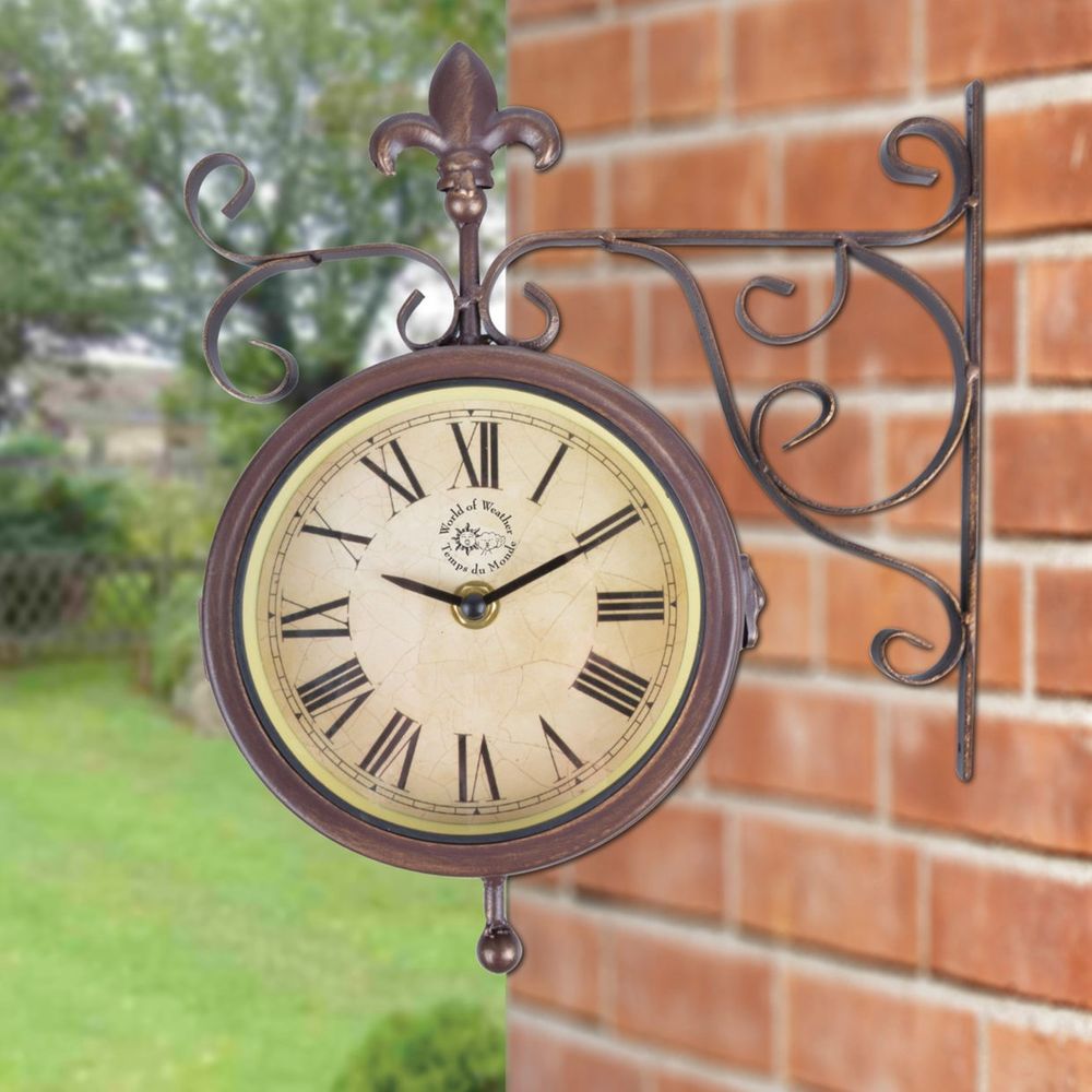Фото Часы с термометром садовые Esschert Design 9*25*28 см Голландія