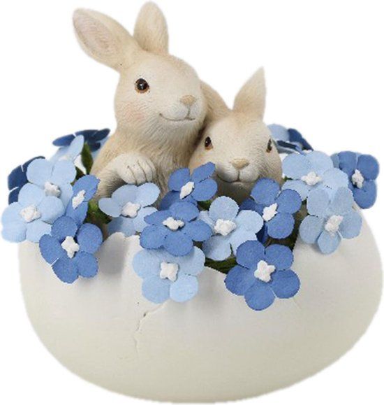 Фото Декоративная фигурка Clayre & Eef "Кролики в яйце"