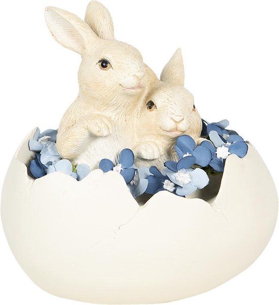 Фото Декоративна фігурка Clayre & Eef "Кролики в яйці"