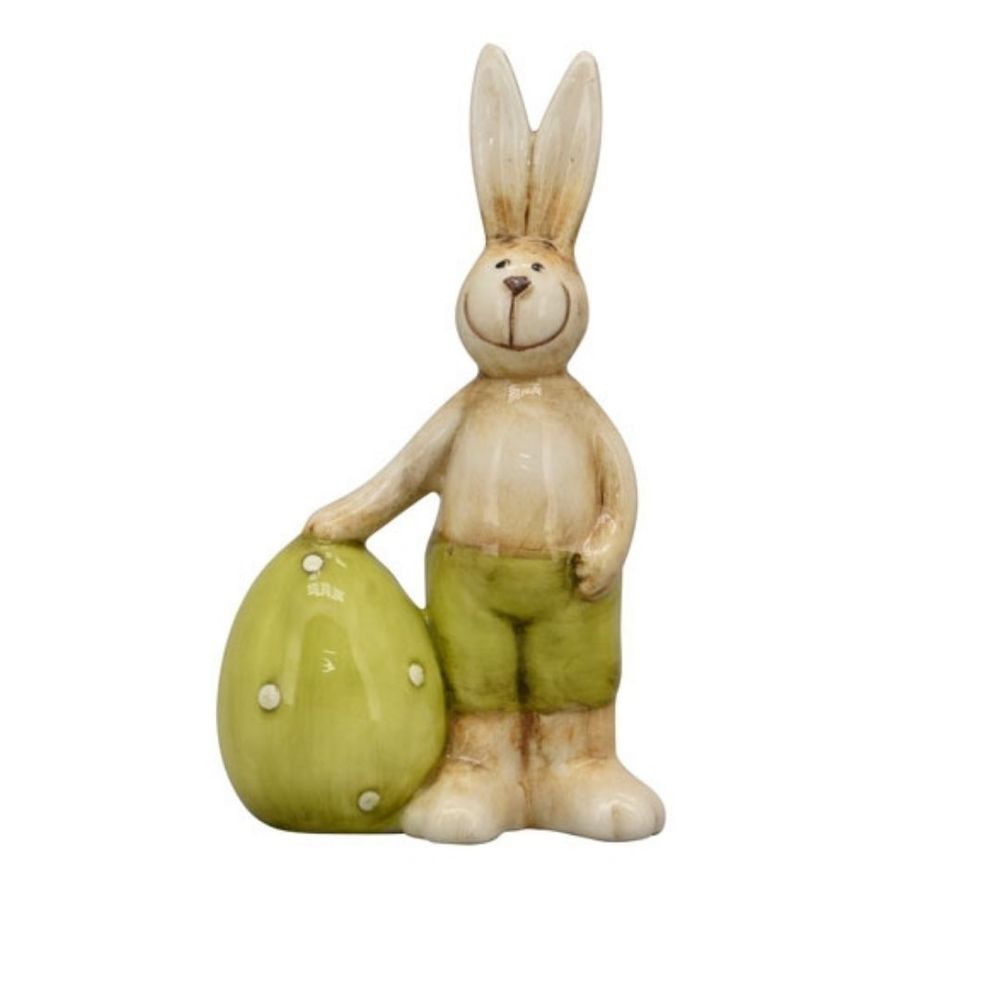 Фото Уценка Декоративная фигурка Exner Пасхальный кролик 3,5x6,8x12 cm зеленый Германия