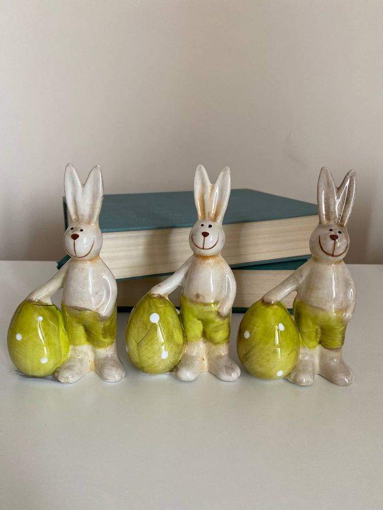 Фото Уцінка Декоративна фігурка Exner Великодній Кролик 3,5x6,8x12 cm зелений Німеччина