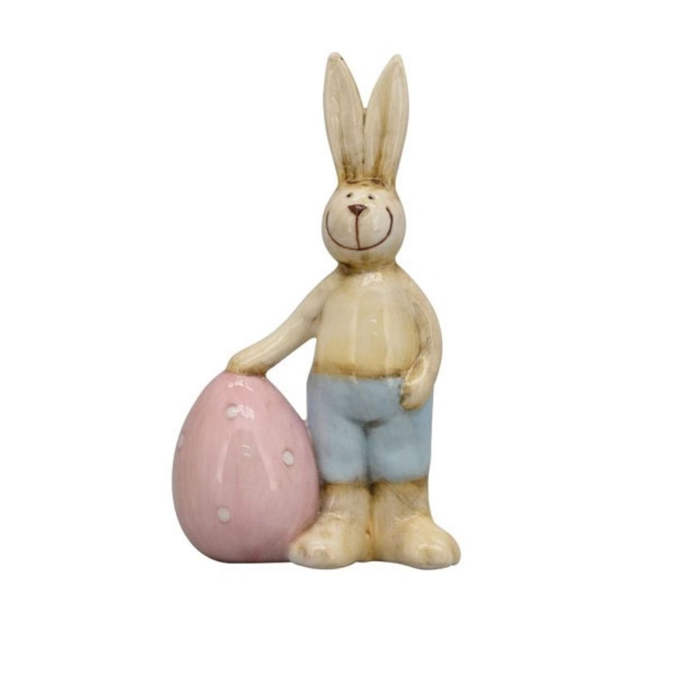 Фото Декоративная фигурка Exner Пасхальный кролик 3,5x6,8x12 cm розовый Германия