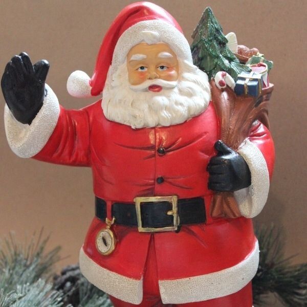 Фото  Новорічна іграшка під ялинку Elisey Санта Клаус висота 33 см