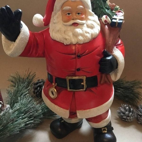 Фото  Новорічна іграшка під ялинку Elisey Санта Клаус висота 33 см
