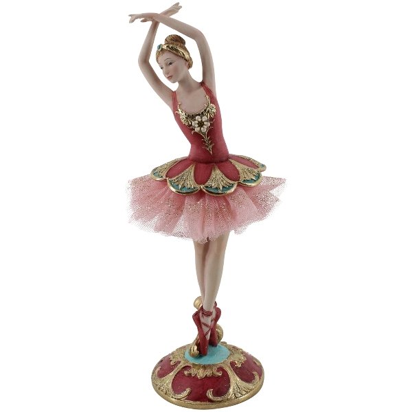Фото Декоративна новорічна фігурка Exner Балерина в червоному 9,9x8,8x26,7 cm