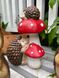 Уценка Декоративная садовая статуэтка Ежики и гриб 6,5x13xH21,5cm Германия