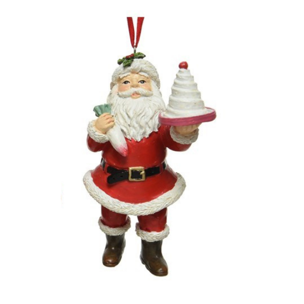 Фото Новогодняя игрушка на елку Санта Kaemingk 7,5*8*12,5 см Голландия