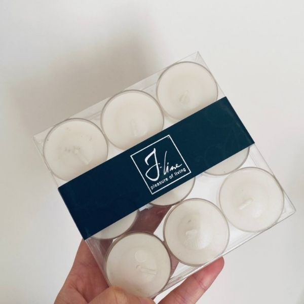 Фото Набор из 9 свечей-таблеток белых J-Line 12х12х2 см